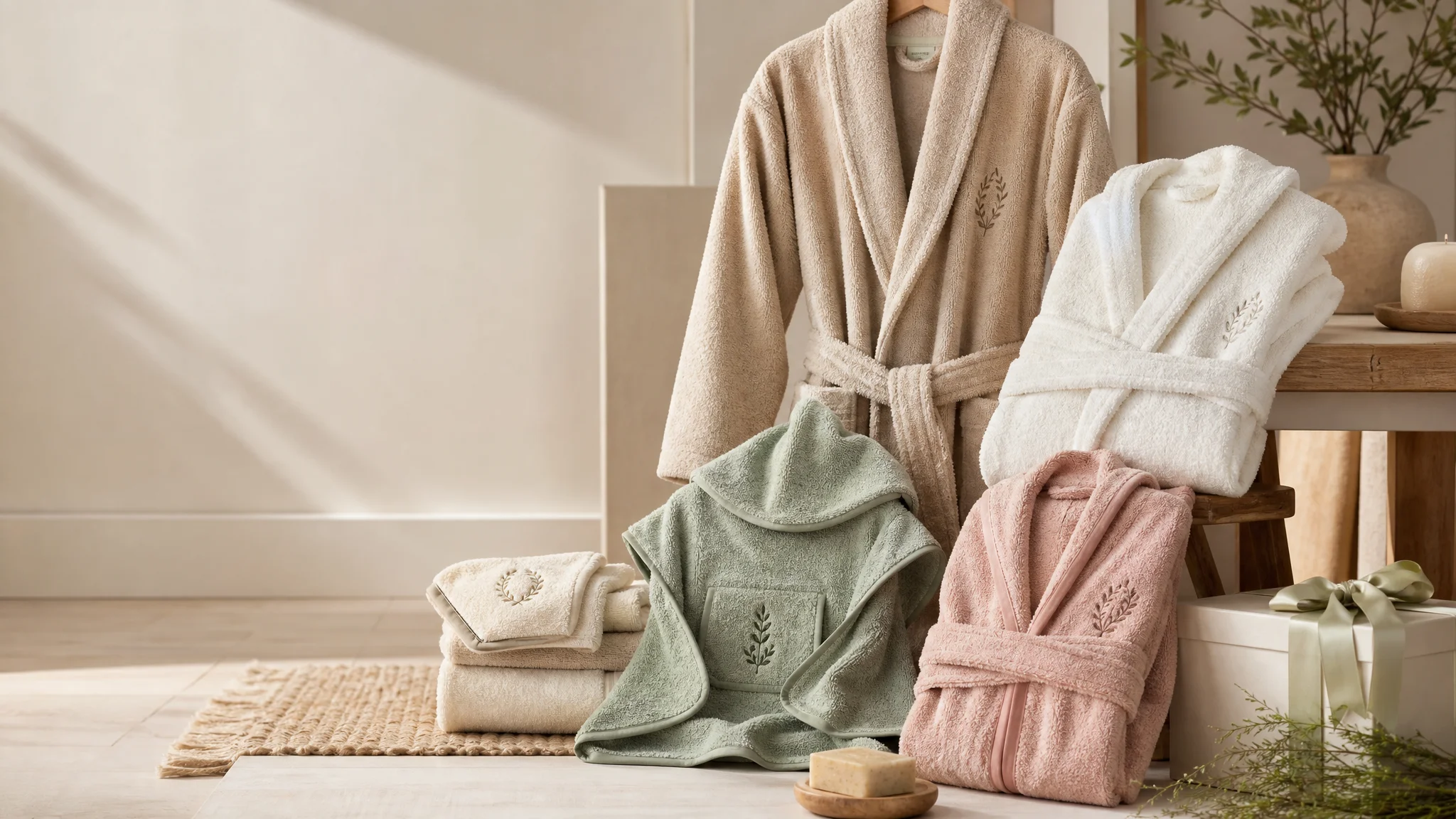 Bathrobes and poncho towels personalised gifts