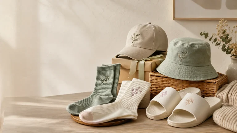 Hats, socks and footwear