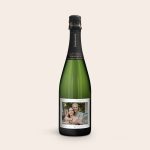 René Schloesser champagne with a personalised label printed with a photo of a couple and names