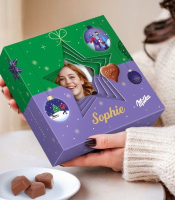 Milka hearts in Personalised 3D Gift Box - Christmas