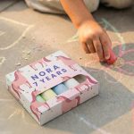 Personalized Mini Chalk Set - 6 pcs in a unicorn box printed with the name Nora and 7 Years