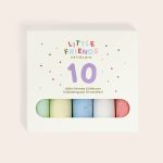 Mini Chalk Set 6 pcs in a personalized box with Little Friends Childcare 10th birthday design