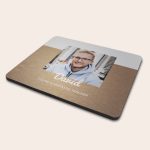 Brown personalized photo mouse mat printed with a smiling man and the name David. Text reads You're A Fantastic Teacher.