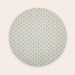 Underside of a round personalized bath mat with anti-slip dots, perfect for a personalized bath mat