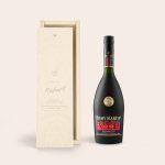 Remy Martin VSOP brandy in an engraved wooden case with I Love You Richard text