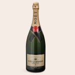 Moët & Chandon Imperial Brut champagne bottle with gold foil top and classic label.