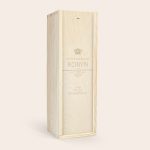 Wooden gift box for Moet & Chandon champagne engraved with a crown and Happy Birthday Robyn 50 Sip Hooray And Still Sparkling