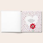 Open personalized goodnight bedtime storybook with an engraved message to Florence and a photo of Mum and Dad