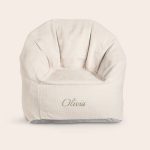 Personalized cream children's chair embroidered with the name Olivia. What child wouldnt be happy with such a cool trendy chair