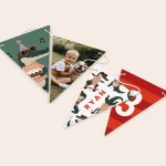 Personalised garland - Triangle - M - 5m with custom printed photos, the name RYAN, and the number 3