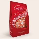 Red Lindor chocolate gift box personalized with Kirstys name and a message, filled with one kilo of milk chocolates