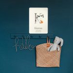 Milestone letter baby poster printed with a customizable initial K, name Kieran and birthdate