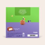 Personalised Milka 3D gift box - Easter, showing a custom message "Happy Easter Rachel" printed on the vibrant green and purple box.