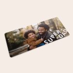 Personalised mouse mat printed with a photo of a dad and child and "Super Dad" text