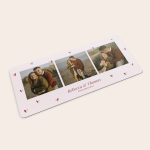 Personalised mouse mat with 3 photos of a couple, Rebecca & Thomas, and printed text Crazy about you
