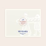 Personalised paper placemats - 8 pcs, printed with the Global Grain Bakery logo, 10 Years Baking With Love text, and two figures holding a croissant.