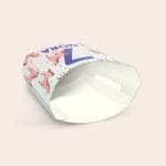 Personalised paper treat cups - 8 pcs with unicorns, golden stars, and a name printed in blue