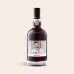 Graham's 10 Year Old Cask Matured Port with a personalized photo label featuring a man and the text Hooray Nicholas, a delicious gift