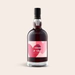 Graham's 10 Year Old Tawny Port bottle with a personalized photo label featuring "Adam & Alice" and "15 Year Anniversary" on a pink background with hearts.
