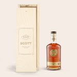 Bacardi Reserva Diez rum in an engraved wooden case with the custom name Scott