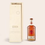 Bacardi Reserva Ocho rum in an engraved wooden case personalized with "Eden" and "Happy Birthday"