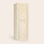 Personalized Limoncello Villa Massa bottle in an engraved wooden case with Romy 23-05-2024 and hearts