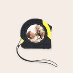 Personalised tape measure with a photo of a dad and daughter, text Super Dad, printed on the front.