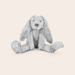 A gray Tiny Rabbit Richie cuddly toy with the name Luke embroidered on its left ear, for endless cuddles
