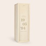 Personalized engraved wooden case for Highland Park 12 Years whisky with "Happily Married On 19 05 '94 Gareth & Audrey" text