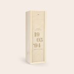 Personalized Jack Daniels Honey whisky in an engraved wooden case with "Happily Married On 19 05 94 Gareth & Audrey"