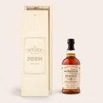 The Balvenie whisky in an engraved wooden case personalized with "This Whisky Belongs To Josh"