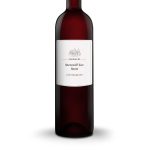 Ramon Bilbao Reserva wine bottle with a personalized label, "Chateau de Steven & Zoe Scott Just Married" text and castle graphic.