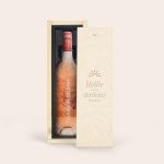 Ramon Bilbao rosé in an engraved wooden case with the name Hollie, Happy Birthday, and Sunshine