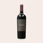 A bottle of Salentein Merlot wine with a custom photo and text label. The label reads "Chateau Harris" with an octopus design.