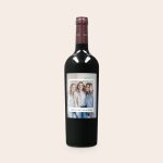 Delicious bottle of Salentein Merlot with a custom photo and text label printed with three women and Cheers to Friendship