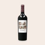 Salentein Merlot wine bottle with a custom photo and text label. The label features four small photos and the text Melanie Best Mum Ever.