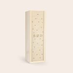 Wooden tequila gift case engraved with B & D and small hearts for a personalized tequila gift