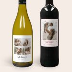 Maison de la Surprise wine gift set with white and red wine, both with personalized photo labels