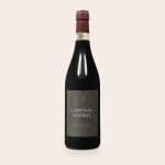 Dark red wine bottle with a custom label reading Chateau Harris, an ideal personalized label for a unique gift