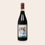 Farina Amarone wine bottle with a personalized label, printed with a photo of three women and the text Cheers to Friendship, perfect for a personalized wine gift