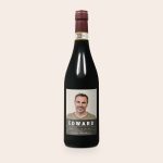 Farina Amarone wine with a personalized label printed with a photo of a man and "EDWARD Happy birthday"