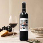 A Maison de la Surprise Cabernet Sauvignon with a personalised label showing a photo collage and the text "The Adams Family"