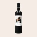 Bottle of Maison de la Surprise Cabernet Sauvignon with a personalized label, printed with a photo of a couple and the names Matthew and Emily.