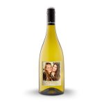 Bottle of Maison de la Surprise Chardonnay with a personalised label featuring two women smiling and the text Best Friends Forever printed on it.