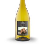 Bottle of Maison de la Surprise Chardonnay with a personalized label printed with a photo, the name Ryan, and the text I love you very much