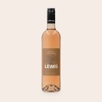 Personalised Maison de la Surprise Syrah wine bottle with a custom label printed with text Lewis and grape illustration