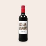 Oude Kaap red wine bottle with a custom made label printed with four photos and the text Melanie Best Mum Ever