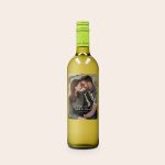 Oude Kaap white wine bottle with a personalized photo and text label reading Cheers to Nick & Marie 12-09-2023