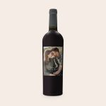 Riondo Merlot wine with a personalized label, printed with a photo of a couple, names, and a date