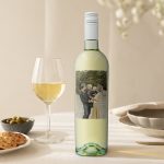 Riondo Pinot Grigio wine bottle with a personalized photo label showing a family of four.